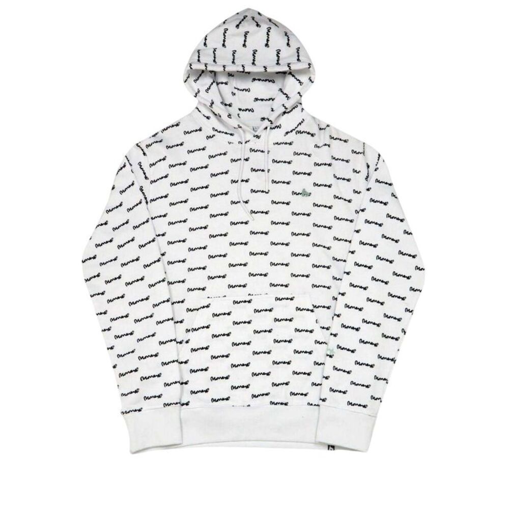 Money Mens All Over Logo Hoodie / White